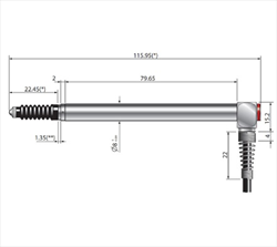 Đầu đo chuyển vị Marposs 3PR10L1200 RedCrown2